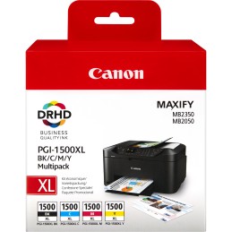 Canon Multipack de cartouches d'encre noire cyan magenta jaune haut rendement PGI-1500XL