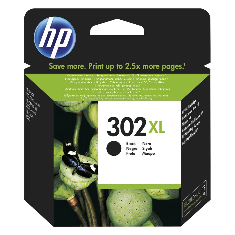 HP Original 302XL Schwarz Druckerpatrone mit hoher Reichweite