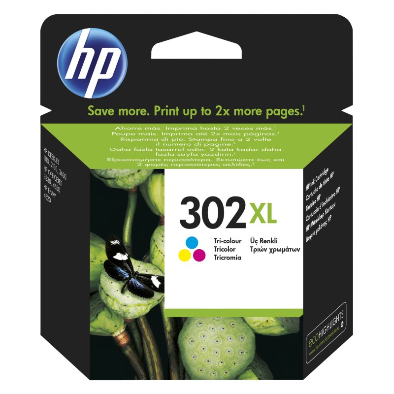 HP 302XL Cartouche d’encre trois couleurs grande capacité authentique