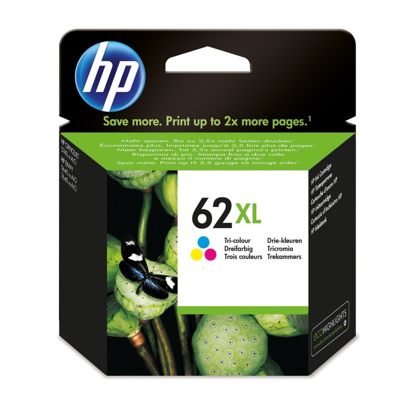 HP 62XL Cyan Magenta Gelb Original Tintenpatrone mit hoher Reichweite