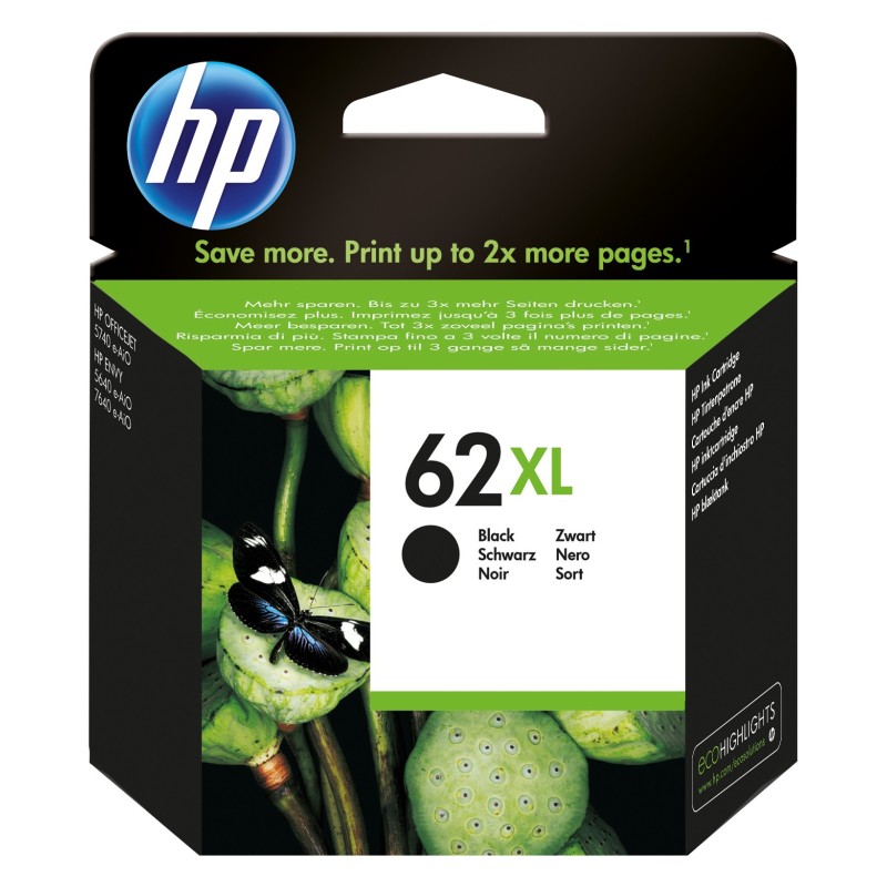 HP 62XL cartouche d'encre noire grande capacité authentique