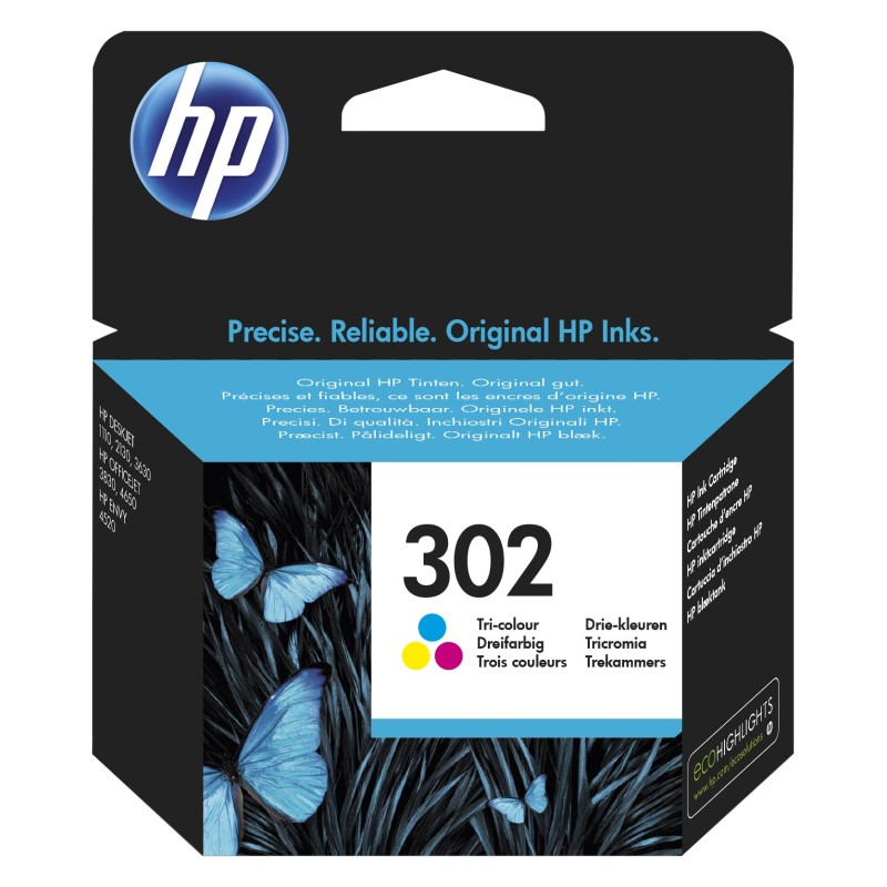 HP 302 Cartouche d’encre trois couleurs authentique