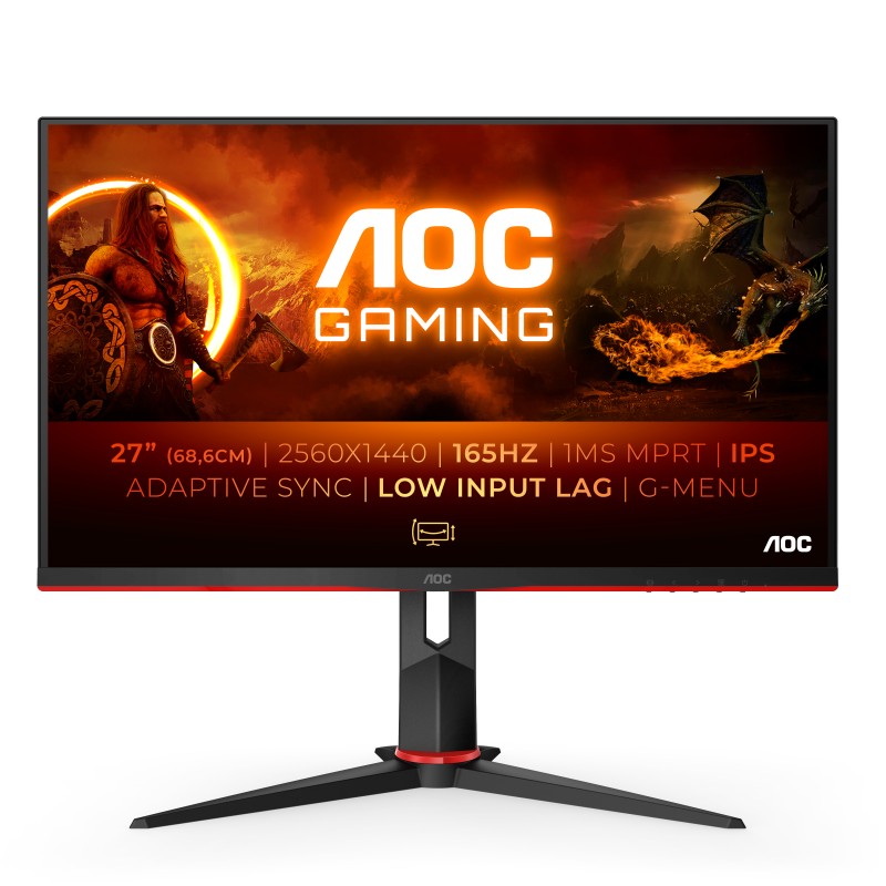 AOC Q27G2S/EU Computerbildschirm 68,6 cm (27") 2560 x 1440 Pixel Quad HD LED Schwarz, Rot