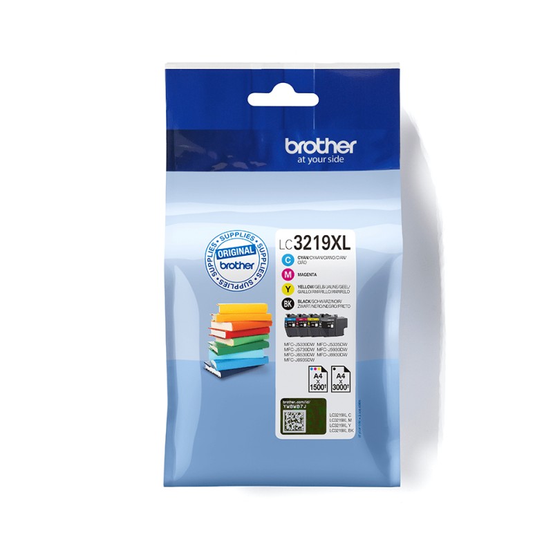 Brother LC3219XLVALBP Cartouche de toner 4 pièce(s) Original Noir, Cyan, Magenta, Jaune